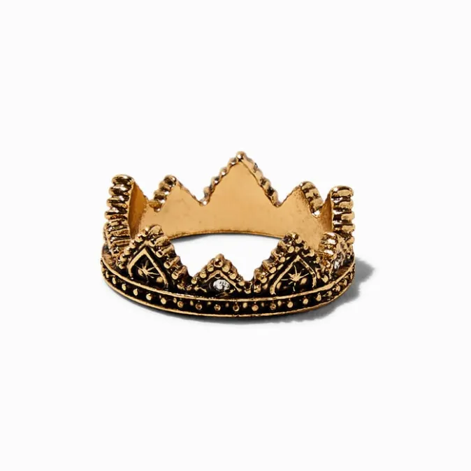 ICING Antiqued Gold-tone Crown Ring