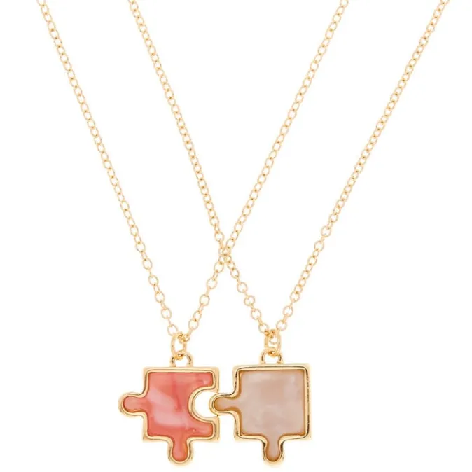 ICING Best Friends Puzzle Piece Pendant Necklaces - 2 Pack