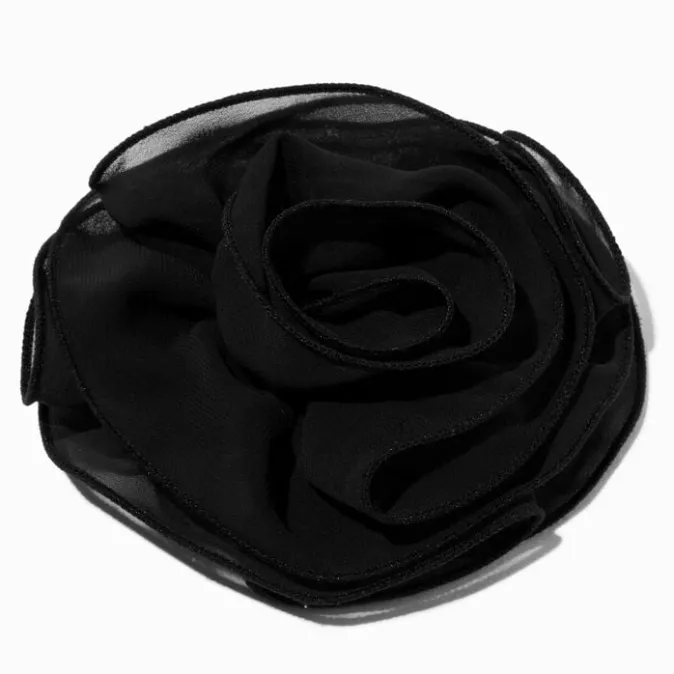 ICING Black Rosette Large Floral Hair Clip