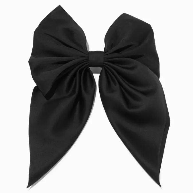 ICING Black Satin Hair Bow Clip