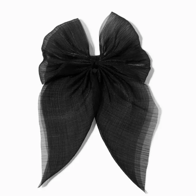 ICING Black Sheer Hair Bow Clip