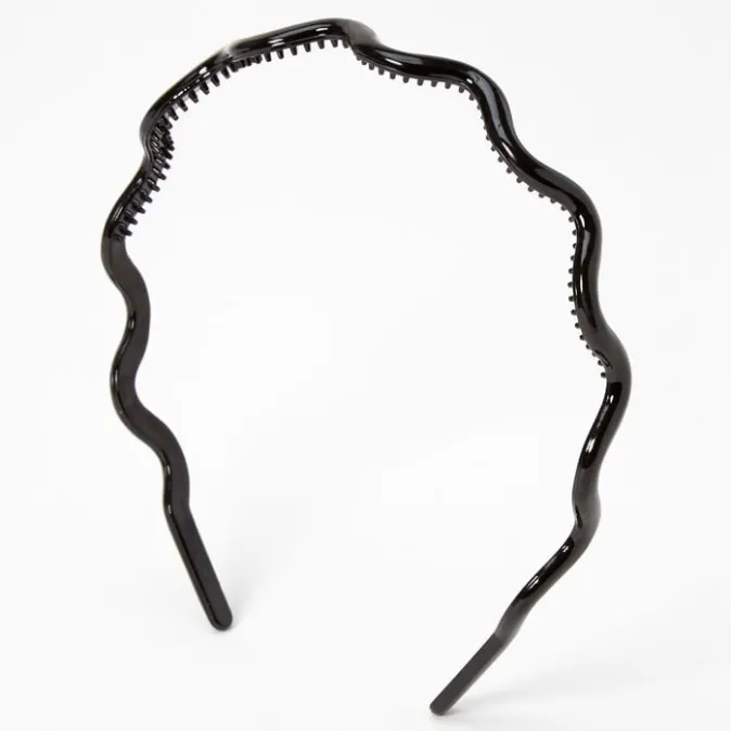 ICING Black Solid Wave Headband