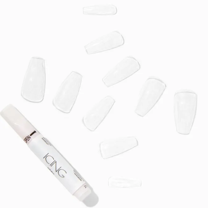 ICING Blank Squareletto Vegan Faux Nail Set - 100 Pack