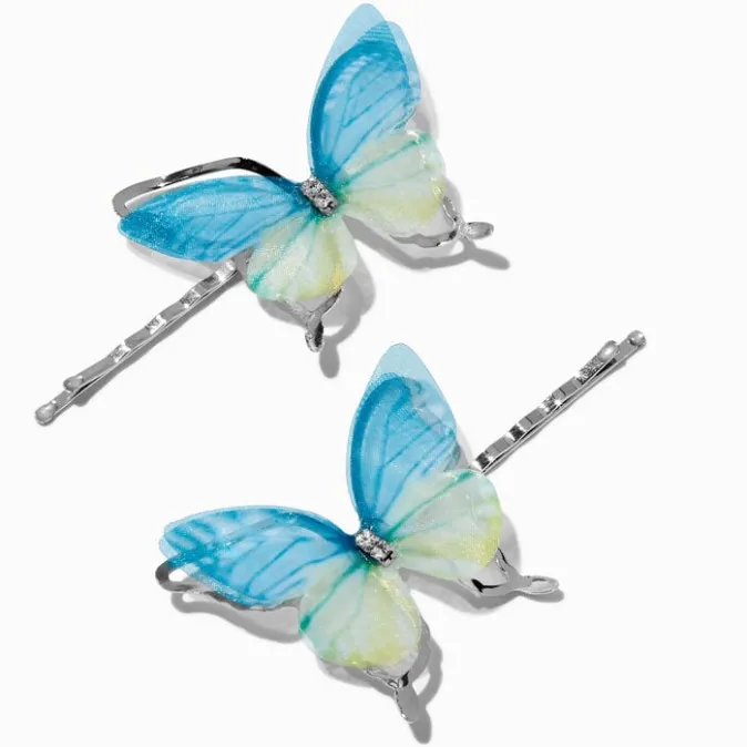 ICING Blue & Green Butterfly Hair Pins - 2 Pack