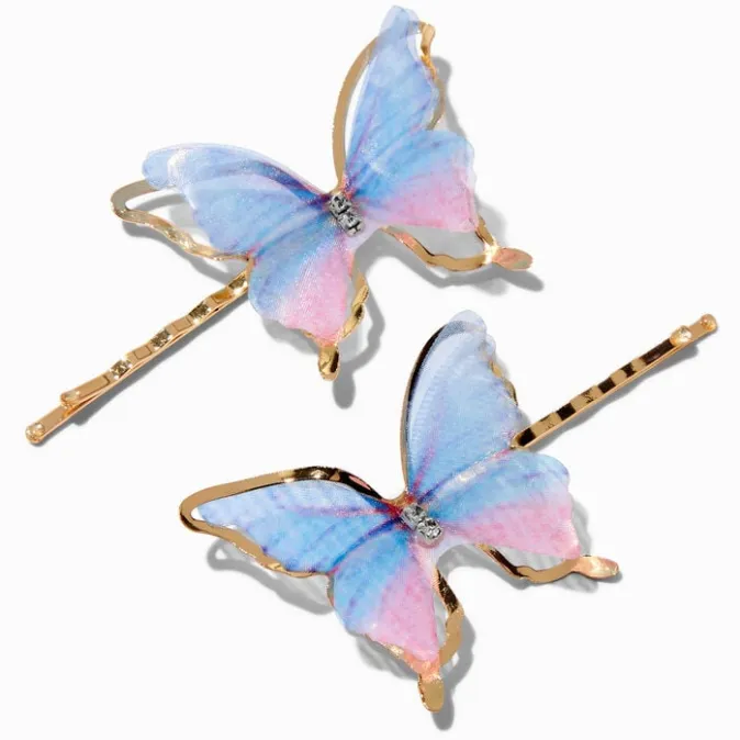ICING Blue & Pink Butterfly Hair Pins - 2 Pack
