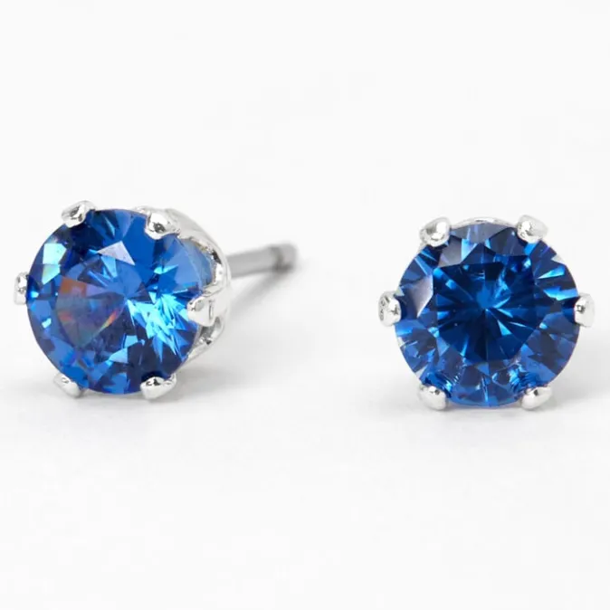 ICING Blue Cubic Zirconia Round 5MM Stud Earrings