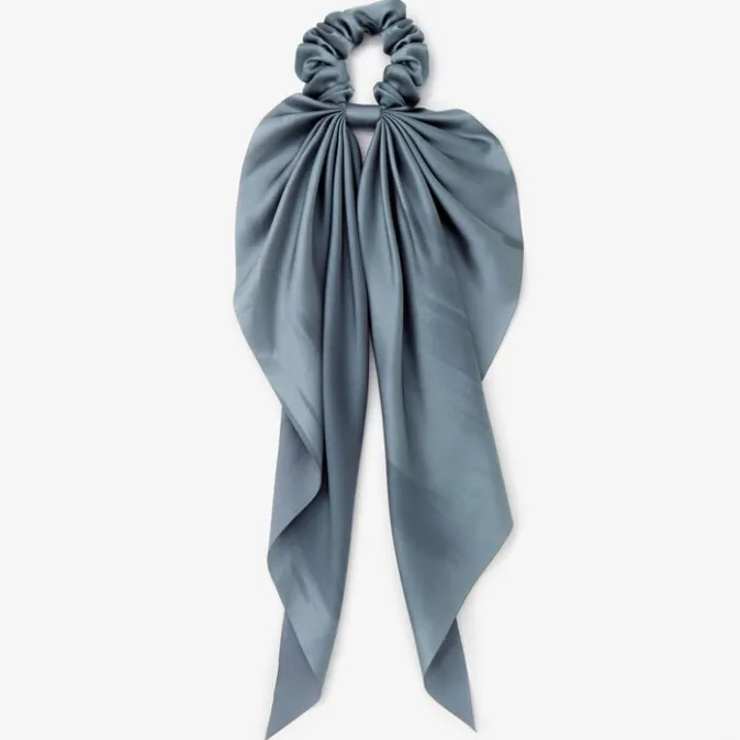 ICING Blue Pleated Scarf Hair Scrunchie