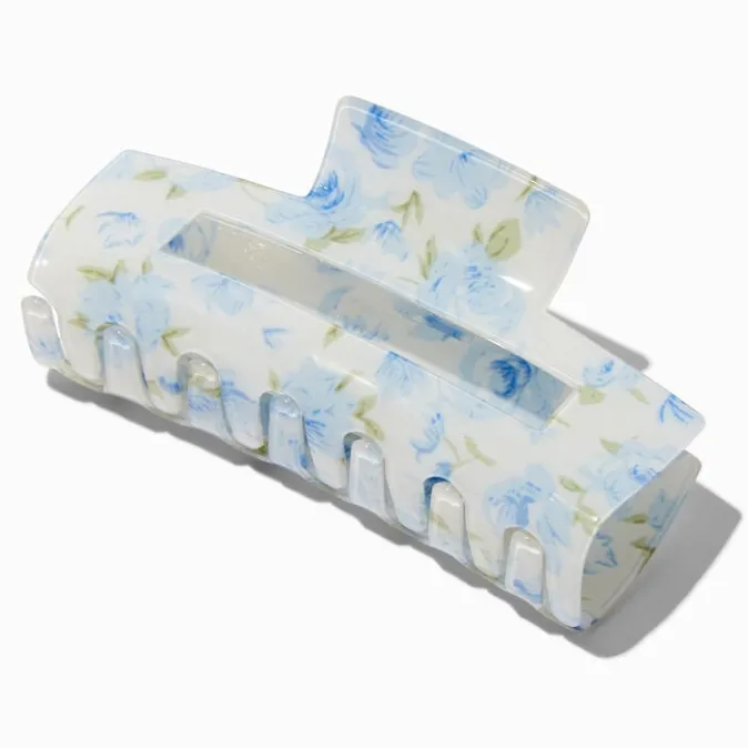 ICING Blue Rose Large Rectangular Hair Claw