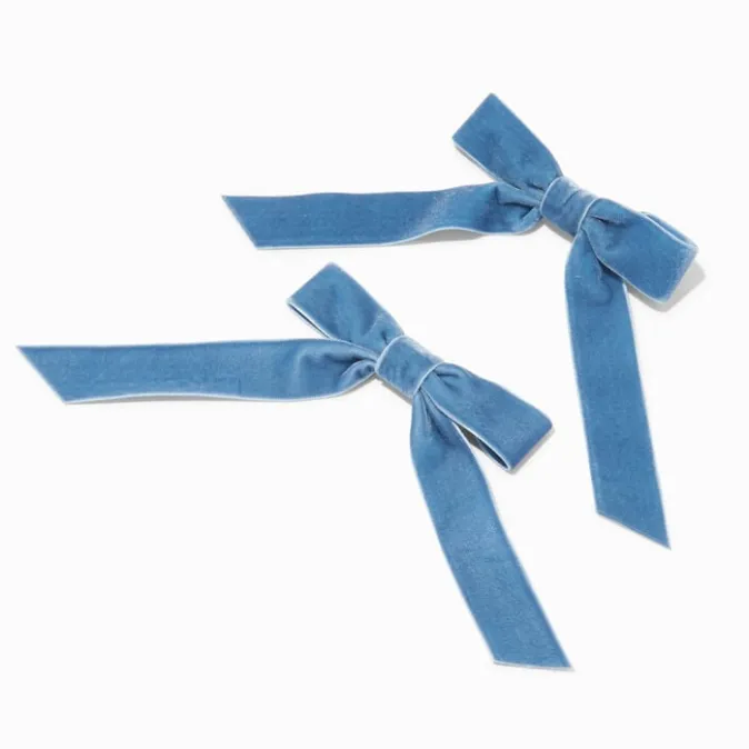 ICING Blue Velvet Hair Bow Clips - 2 Pack