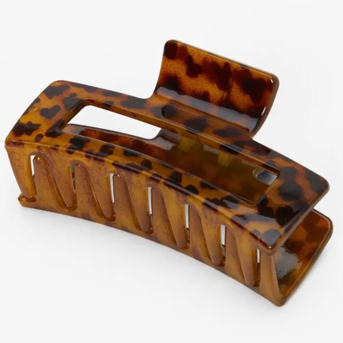 ICING Brown Medium Rectangle Tortoiseshell Hair Claw