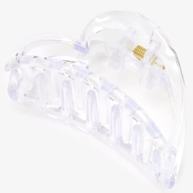 ICING Clear Transparent Medium Heart Hair Claw