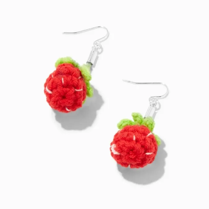 ICING Crochet Strawberry 1.5" Drop Earrings