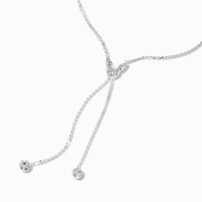 ICING Crystal Butterfly Silver-tone Y-Neck Necklace