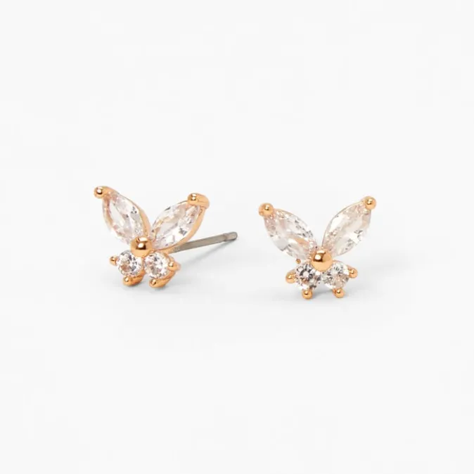 ICING Cubic Zirconia Butterfly Stud Earrings