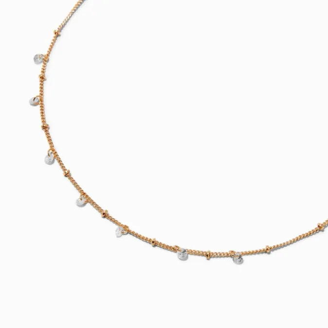 ICING Cubic Zirconia Confetti Charm Gold-tone Chain Necklace