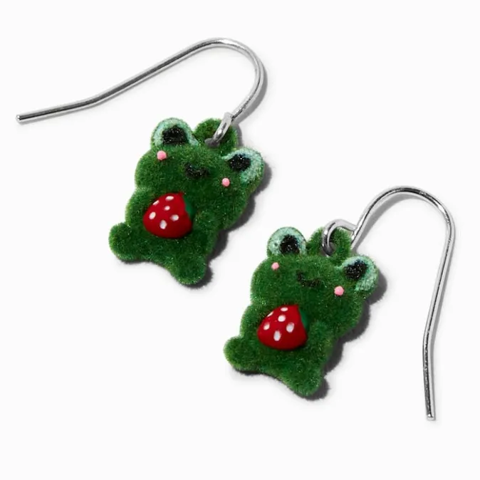 ICING Fuzzy Frog 0.5" Drop Earrings