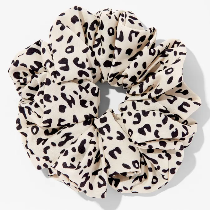 ICING Giant Cream Animal Print Hair Scrunchie