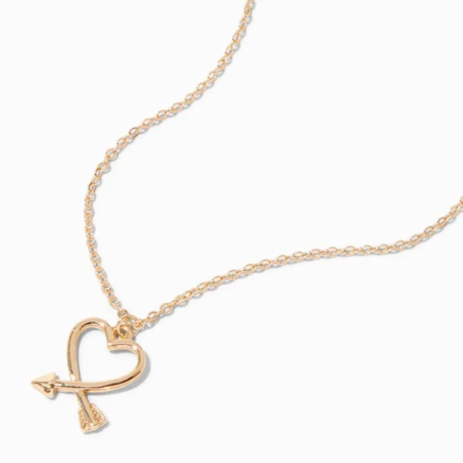 ICING Gold Arrow Heart Pendant Necklace