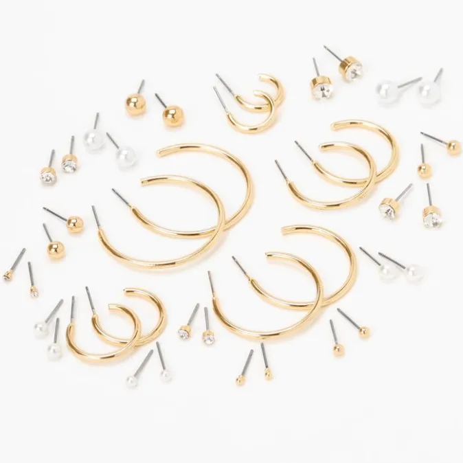 ICING Gold Graduated Mixed Earrings - 20 Pack