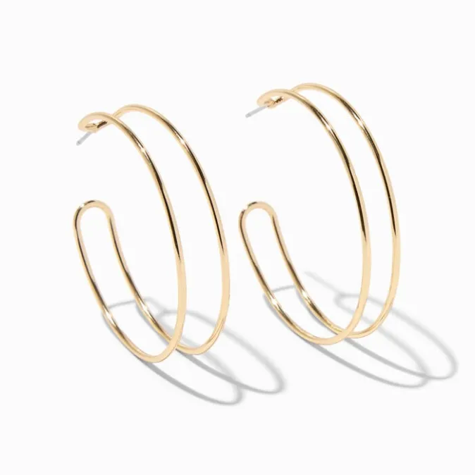 ICING Gold 40MM Double Hoop Earrings