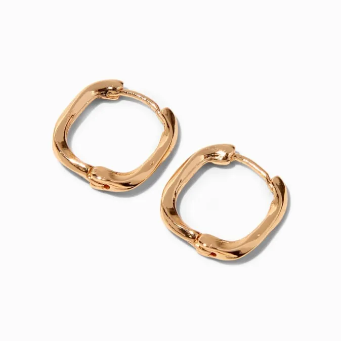 ICING Gold Molten 15MM Huggie Hoop Earrings