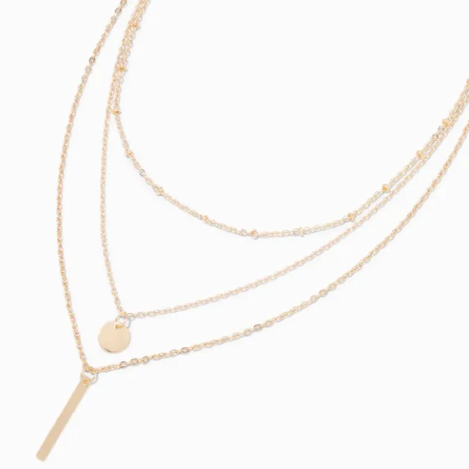 ICING Gold Stick Multi-Strand Chain Necklace