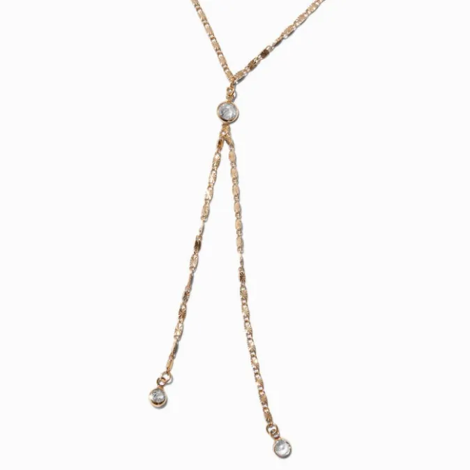 ICING Gold-tone Cubic Zirconia Multi-Strand Y-Neck Necklace