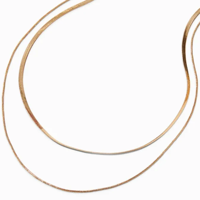 ICING Gold-tone Delicate Snake Multi-Strand Chain Necklace