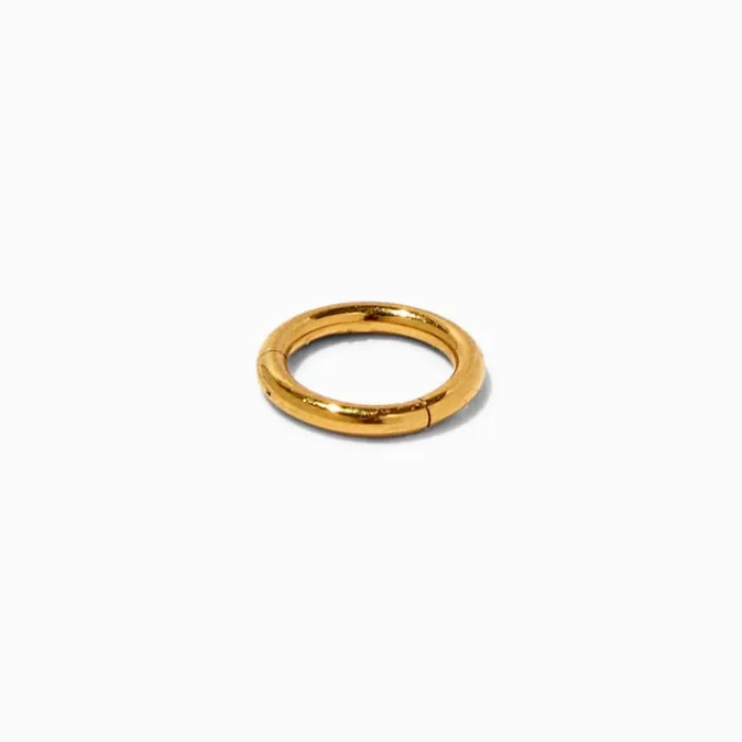 ICING Gold-tone 16G Mini Clicker Hoop Rook Earring