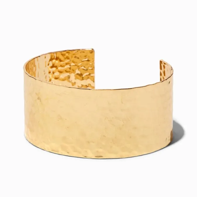 ICING Gold-tone Hammered Cuff Bracelet
