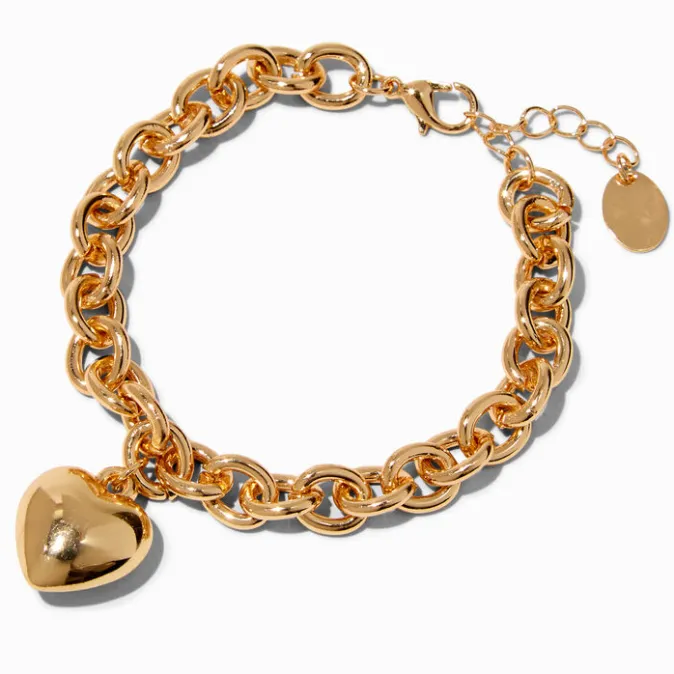 ICING Gold-tone Heart Chain Bracelet