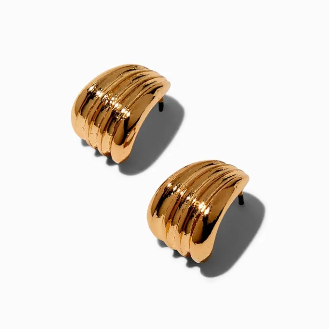 ICING Gold-tone Illusion Bean Stud Earrings
