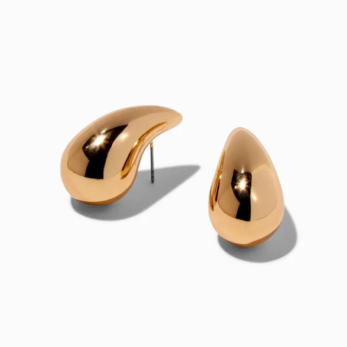 ICING Gold-tone Large Bean 1" Drop Earrings