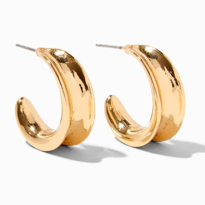 ICING Gold-tone 20MM Curvy Hoop Earrings