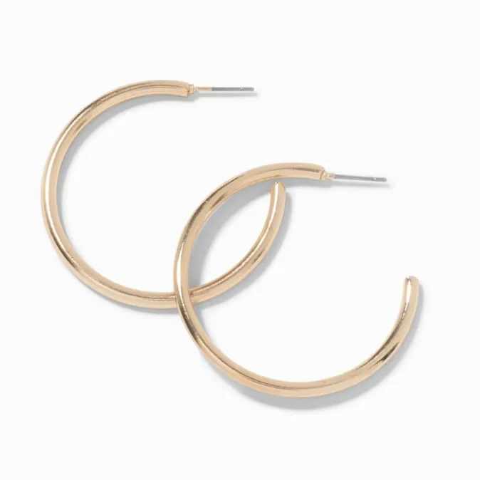 ICING Gold-tone 40MM Post Back Hoop Earrings
