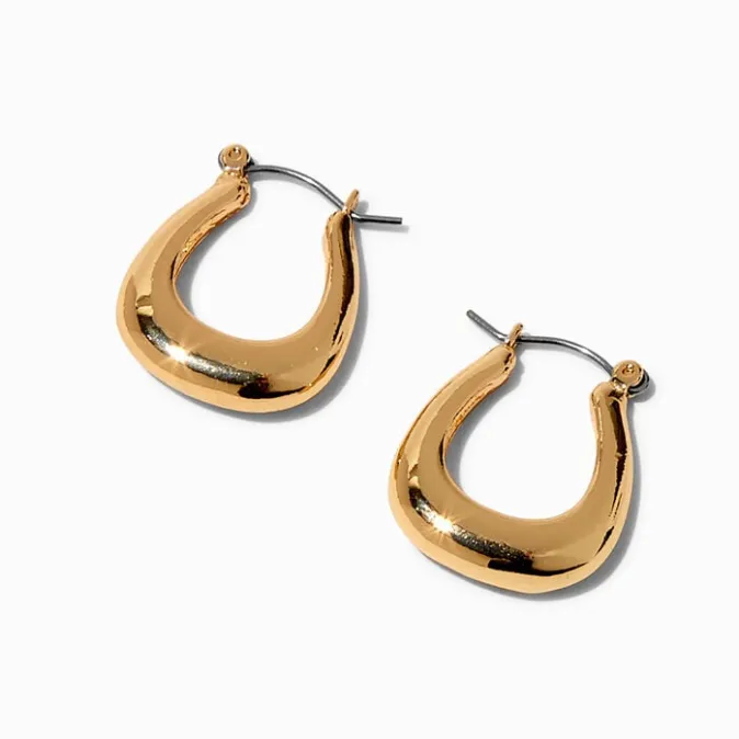 ICING Gold-tone 20MM Square Oval Hoop Earrings