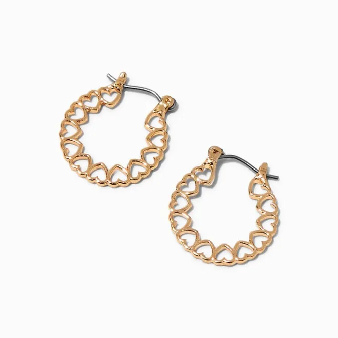 ICING Gold-tone Open Heart 20MM Hoop Earrings