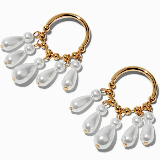 ICING Gold-tone Pearl Cascade 2" Drop Earrings