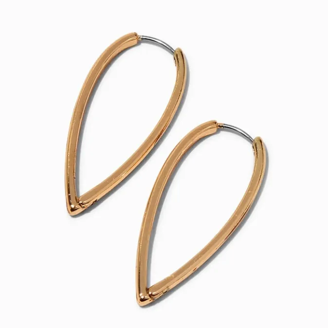 ICING Gold-tone Pointed 40MM Clicker Hoop Earrings