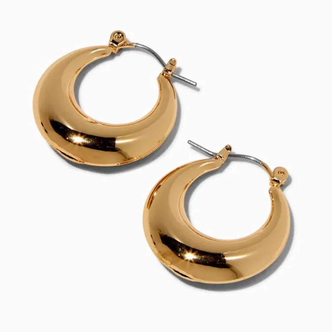 ICING Gold-tone Round Tube 22MM Hoop Earrings