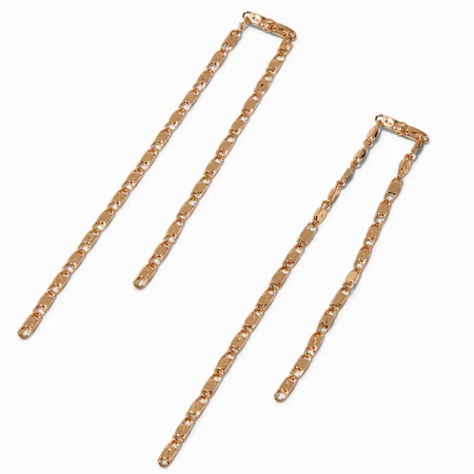 ICING Gold-tone Tinsel Chains 2.5" Drop Earrings