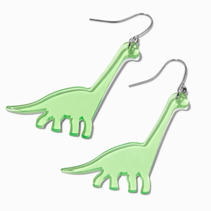ICING Green Brachiosaurus Dinosaur Drop Earrings