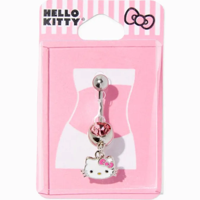 ICING Hello Kitty&reg; Silver 14G Face Dangle Belly Bar
