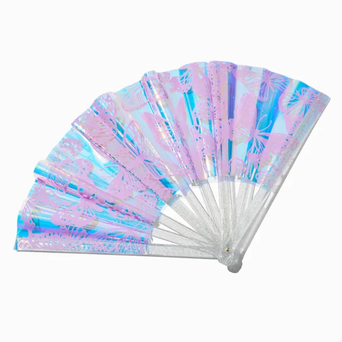 ICING Holographic Butterfly Personal Folding Fan