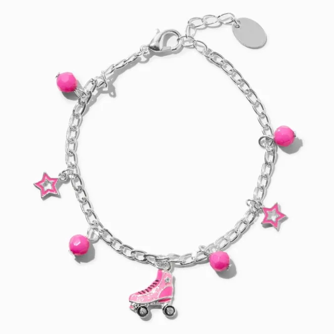 ICING Hot Pink Heart Beaded Stretch Bracelets - 3 Pack