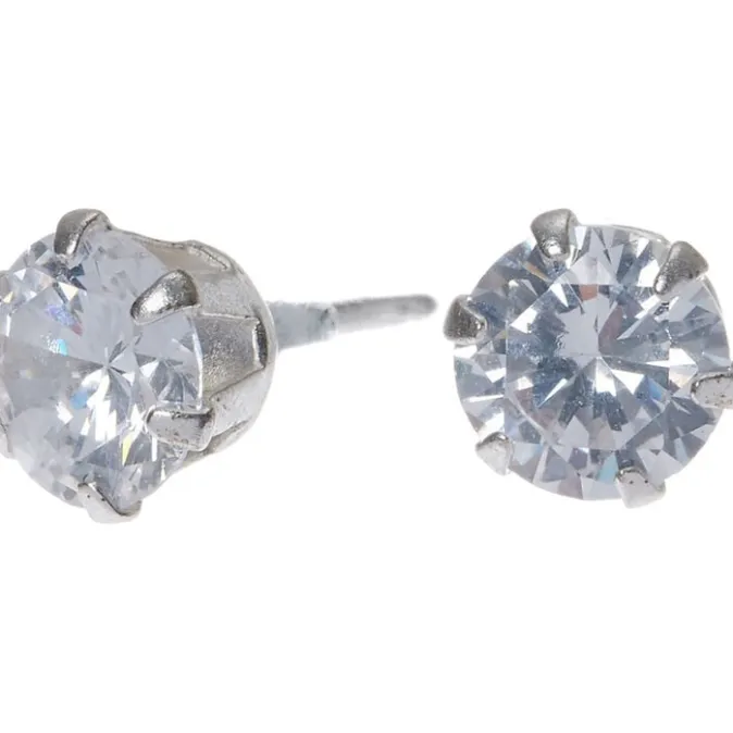 ICING Select Sterling Silver Cubic Zirconia Round 6MM Stud Earrings
