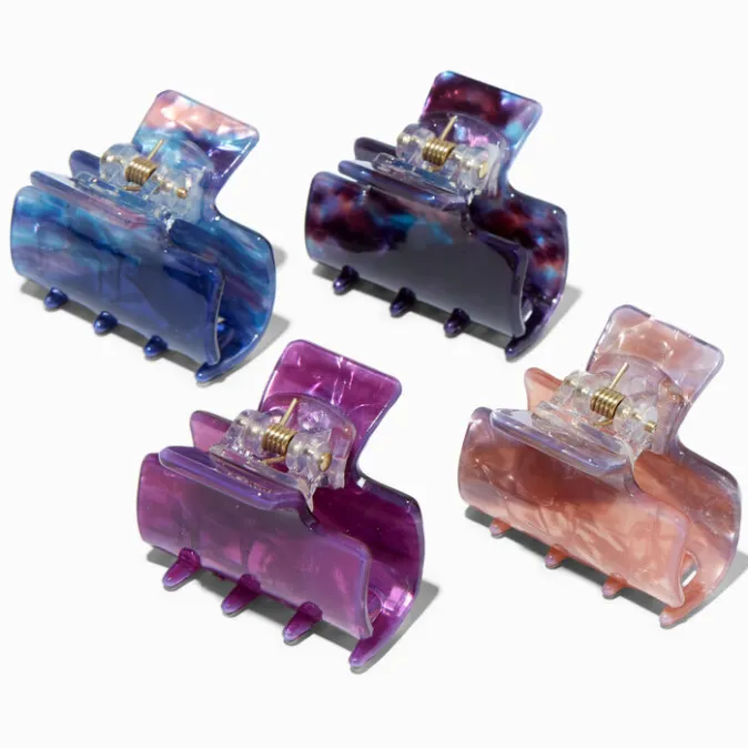 ICING Jeweled Tone Tortoiseshell Rectangular Hair Claws - 4 Pack