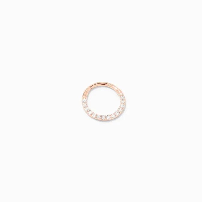 ICING 18K Rose Gold Plated 18G Crystal Cartilage Clicker Earring