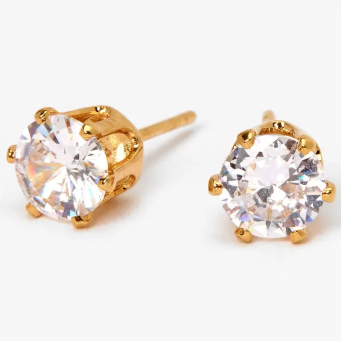 ICING 18kt Gold Plated Cubic Zirconia Cupcake Stud Earrings - 6MM