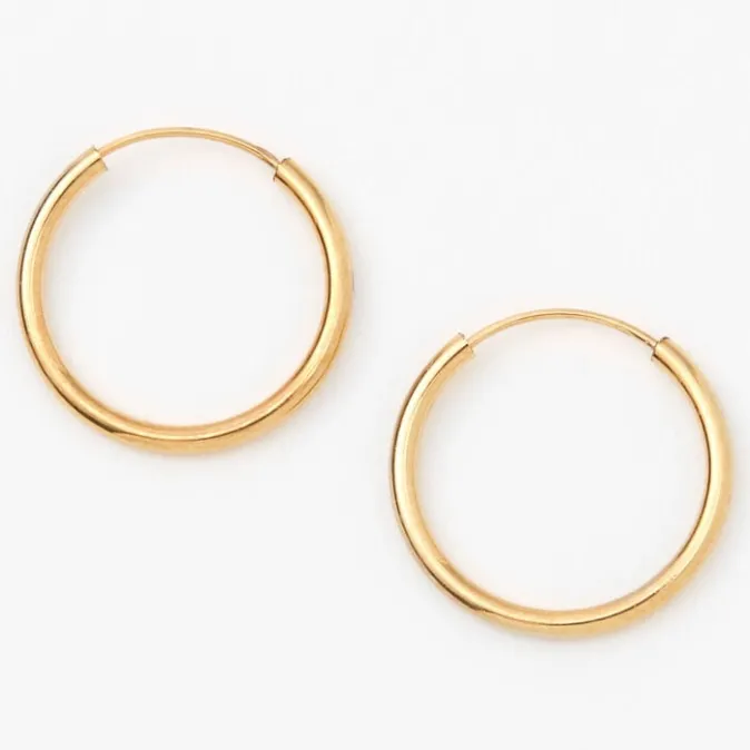 ICING 18kt Gold Plated 14MM Hoop Earrings